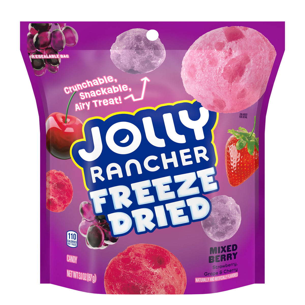 JOLLY RANCHER Freeze Dried Mixed Berry Flavored Candy Bag, 3.1 oz