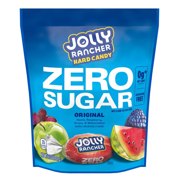 JOLLY RANCHER Zero Original Flavors Hard Candy 6.1oz Candy Bag