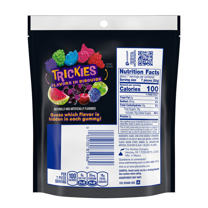 JOLLY RANCHER TRICKIES Gummies Assorted Fruit Flavored, Halloween Candy Resealable Bag, 7.1 oz