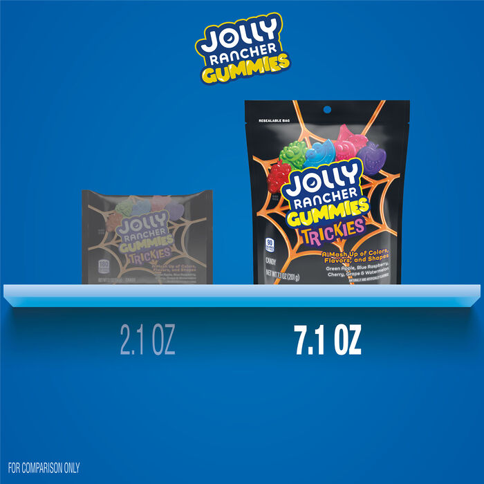 JOLLY RANCHER TRICKIES Gummies Assorted Fruit Flavored, Halloween Candy Resealable Bag, 7.1 oz