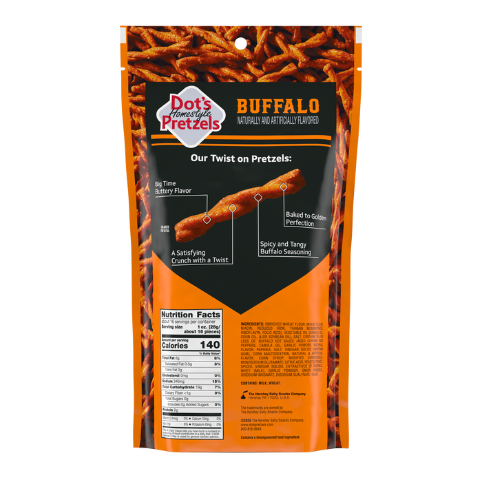 DOT'S HOMESTYLE PRETZELS Buffalo Seasoned Pretzel Twists, 16oz bag