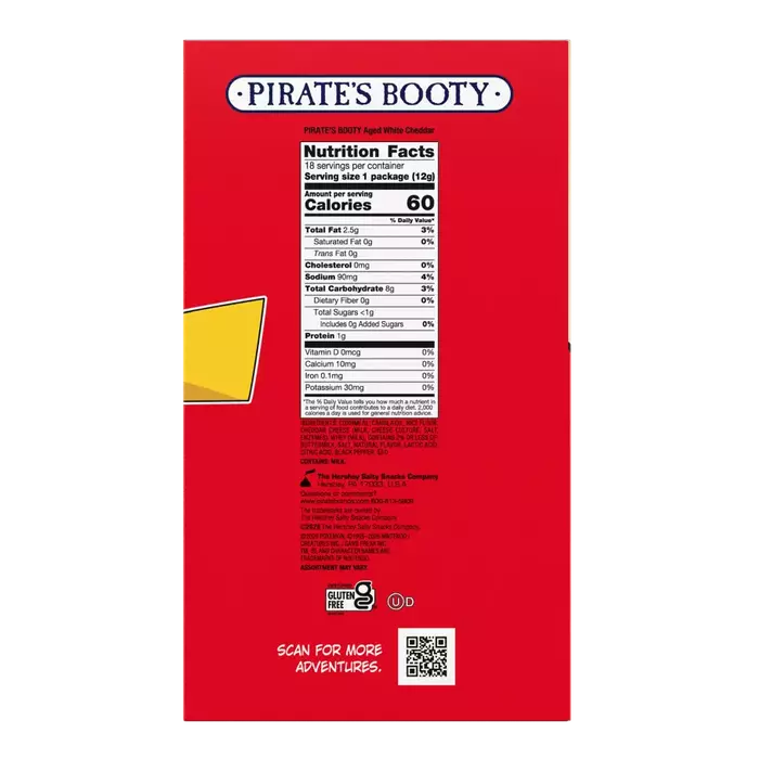 PIRATE'S BOOTY Pokémon Aged White Cheddar Rice & Corn Puffs, 0.5 oz Bags (18 Count)