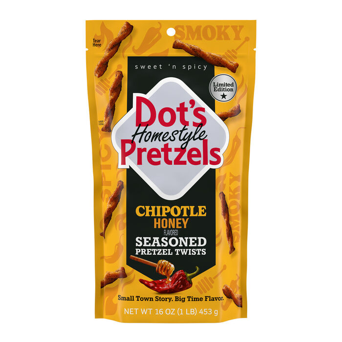 DOT'S Homestyle Pretzels Chipotle Honey Flavored Seasoned Pretzel Twists Bag, 16 oz