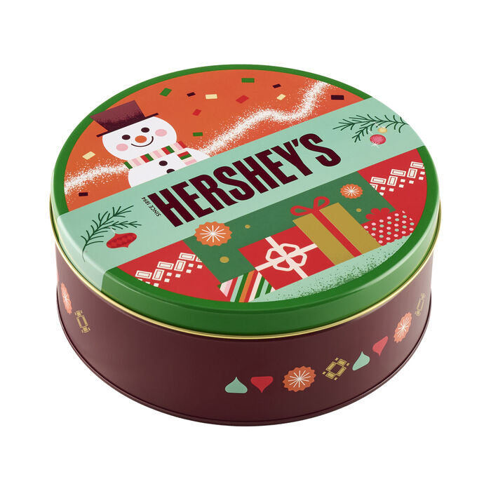 HERSHEY'S Assorted Holiday Wrapped Miniature Candies Tin (2lbs)