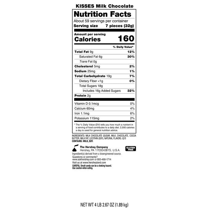 HERSHEY'S KISSES Milk Chocolates in Holiday Mixed Foils - 66.7oz Candy Bag