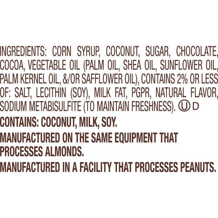 MOUNDS Dark Chocolate and Coconut Snack Size, Candy Bars Bag, 11.3 oz