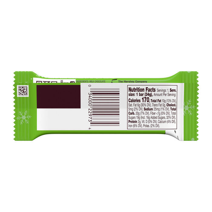 HERSHEY'S Grinch Milk Chocolate Christmas Candy Bars, 1.2 oz (36 Count)