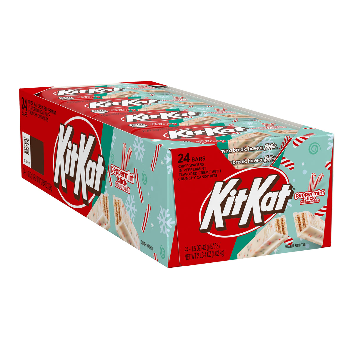 KIT KAT® Peppermint Stick Flavored Wafers, Christmas Candy Bars, 1.5 oz (24 Count)