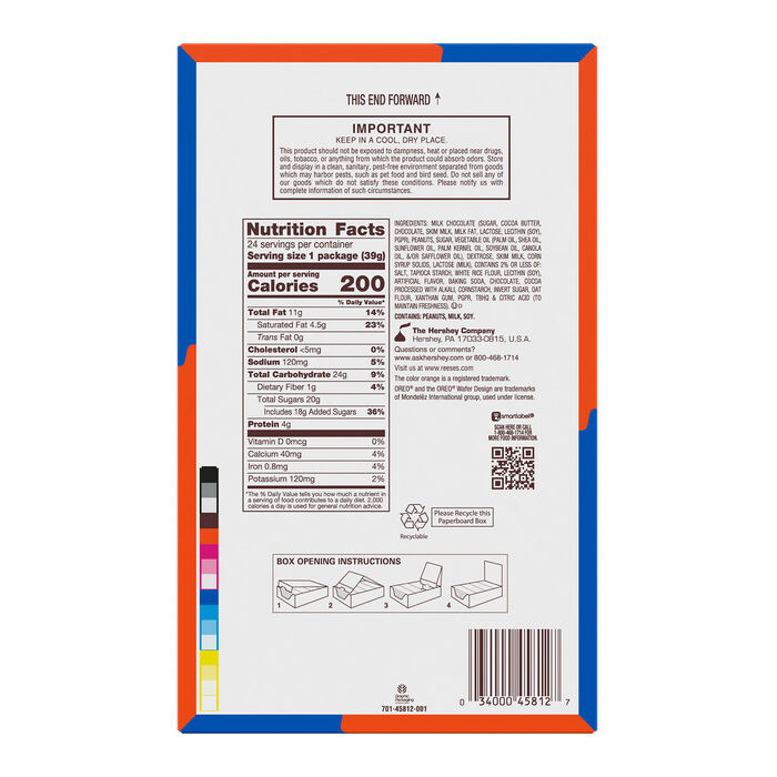 REESE'S OREO® Milk Chocolate and White Creme Peanut Butter Cups Candy Packs, 1.4 oz (24 Count)