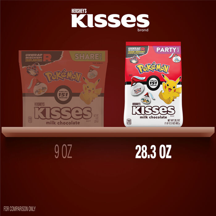 HERSHEY'S KISSES Milk Chocolate Pokémon Team Rocket Candy Party Pack, 28.3 oz