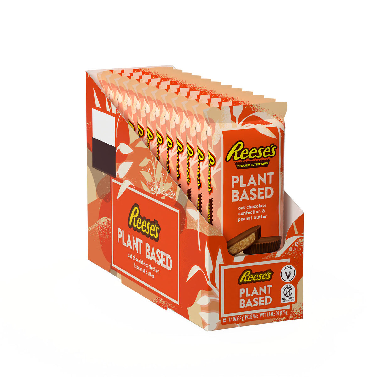 REESE'S Plant Based Oat Milk Chocolate Peanut Butter Cups, 1.4 oz (12 Count)