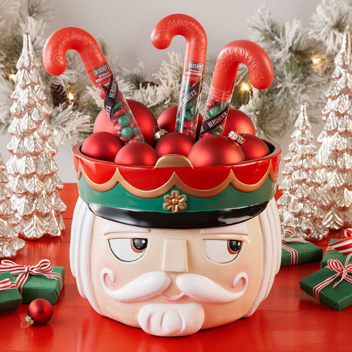 HERSHEY'S HERSHEY-ETS Candy Coated Milk Chocolate, Christmas Candy Plastic Cane, 1.4 oz