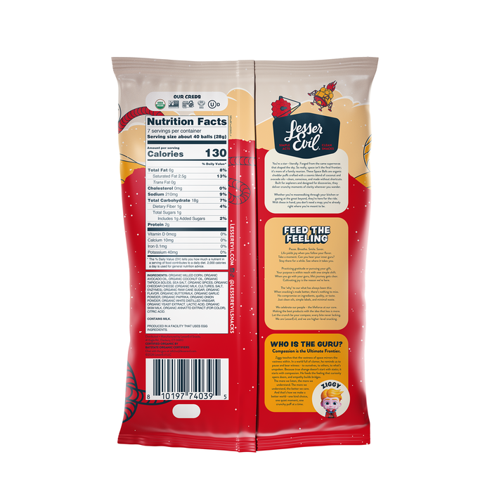 LesserEvil Buffalo Cheddar Space Balls 7oz