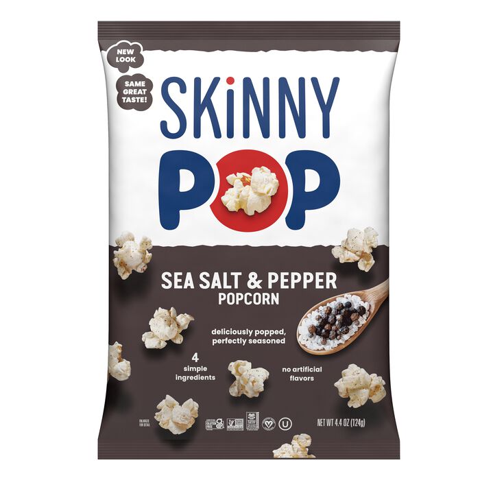 SKINNYPOP Sea Salt & Pepper Flavored Popcorn, 4.4 oz bag