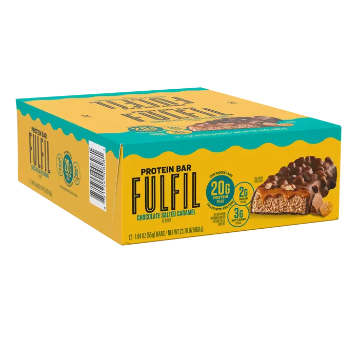 FULFIL Chocolate Salted Caramel Flavor Protein Bar Box, 1.94 oz ea. (12 count)