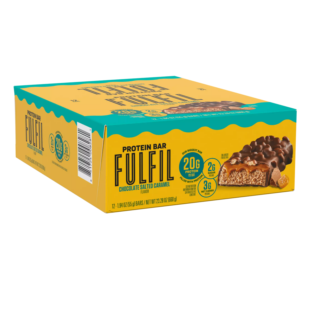 FULFIL Chocolate Salted Caramel Flavor Protein Bar Box, 1.94 oz ea. (12 count)