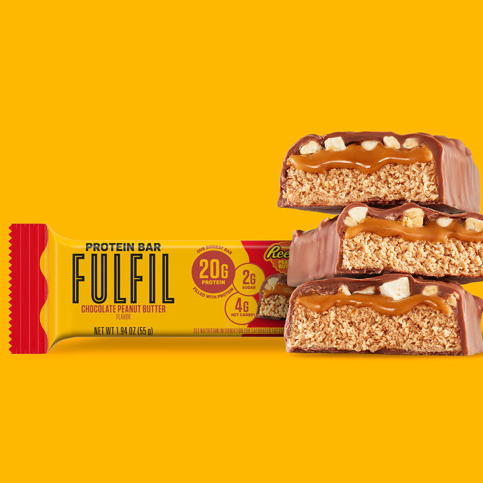 FULFIL Chocolate and REESE'S Peanut Butter Flavored Protein Bar Box, 1.94 oz ea.(12 Count)