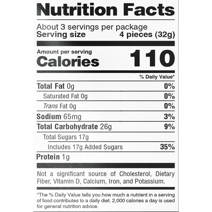 Sour Strips Blue Raspberry Candy Peg Bag, 3.4oz